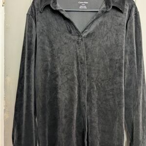 Calvin Klein Black Velvet Shirt